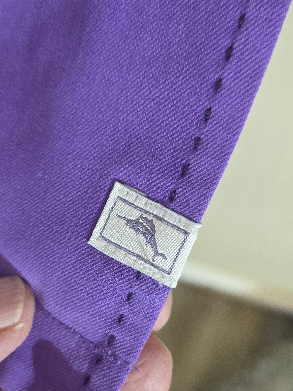 Tommy Bahama Solid Purple Short-Sleeve Camp Shirt - Picture 3 of 6